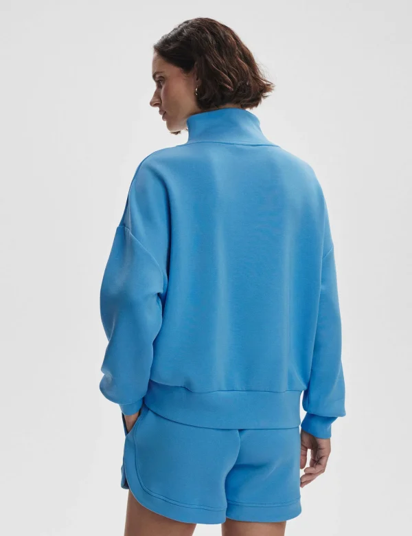 Hawley Half Zip Sweat - Azure Blue - Image 2