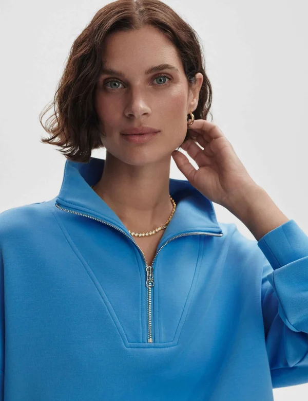 Hawley Half Zip Sweat - Azure Blue - Image 3