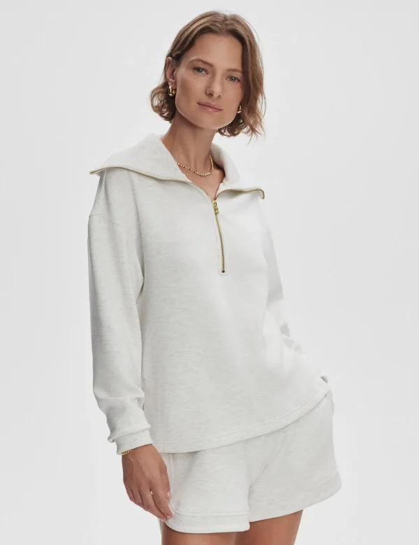 Larson Half-Zip Sweat - Ivory Marl
