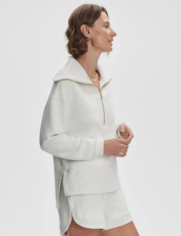 Larson Half-Zip Sweat - Ivory Marl - Image 2