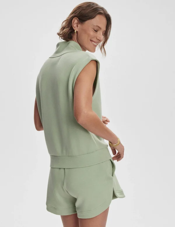 Loretta Half-Zip Sleeveless Sweat - Snow Sage - Image 2