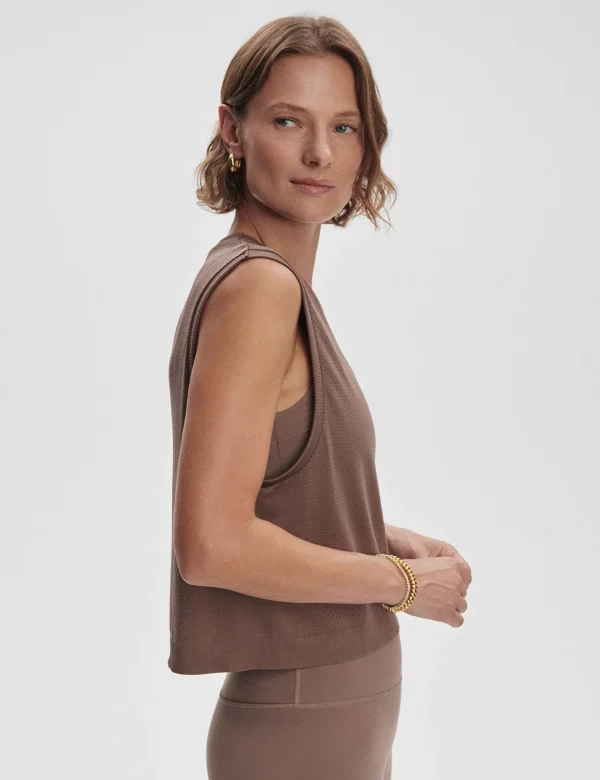 Page Seamless Crop Tank - Deep Taupe - Image 2