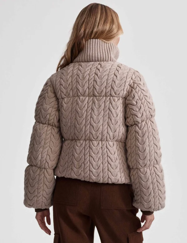 Reggie Cable Knit Puffer - Light Taupe - Image 3