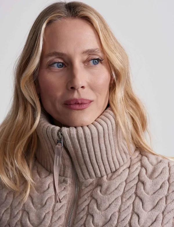 Reggie Cable Knit Puffer - Light Taupe - Image 4