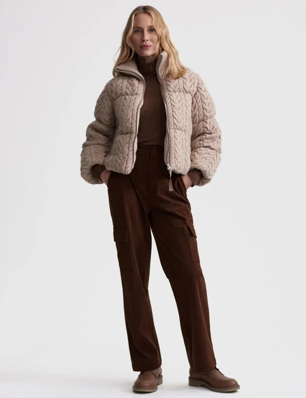 Reggie Cable Knit Puffer - Light Taupe - Image 5
