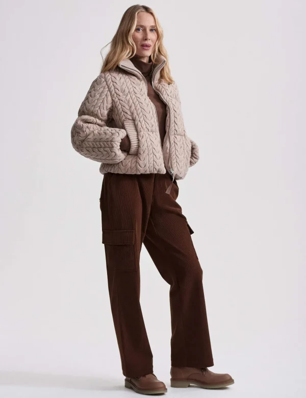 Reggie Cable Knit Puffer - Light Taupe - Image 6