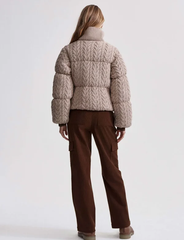Reggie Cable Knit Puffer - Light Taupe - Image 7