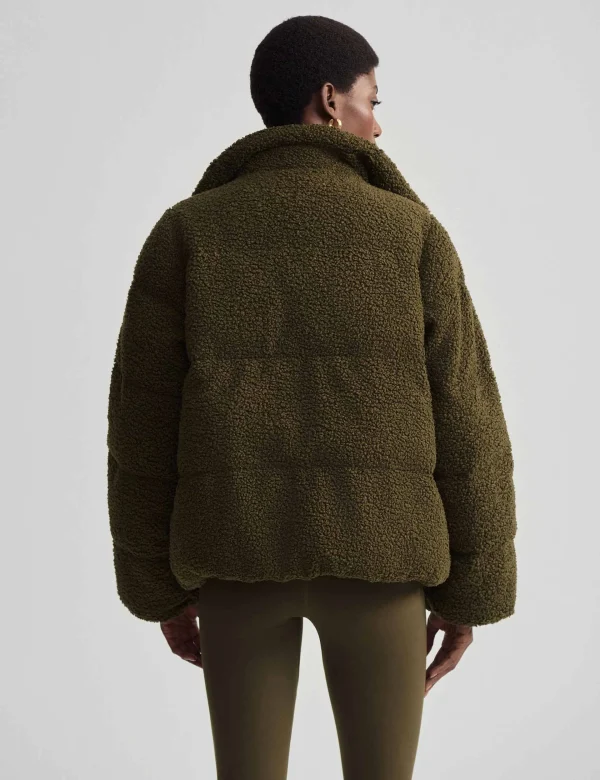 Wilkins Sherpa Puffer Jacket - Dark Olive - Image 2