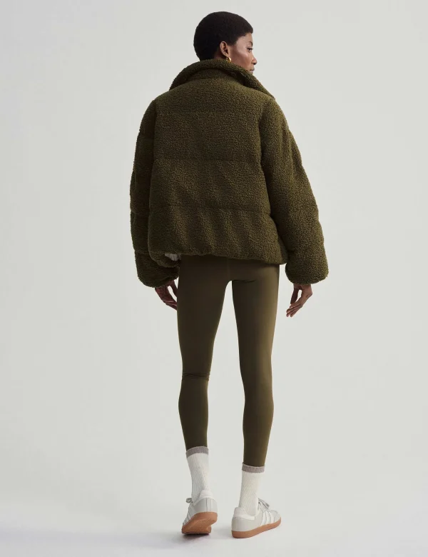 Wilkins Sherpa Puffer Jacket - Dark Olive - Image 8