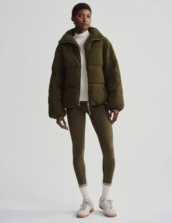 Wilkins Sherpa Puffer Jacket - Dark Olive - Image 6