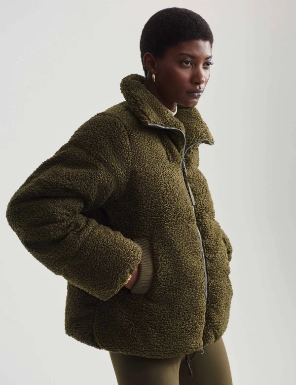 Wilkins Sherpa Puffer Jacket - Dark Olive - Image 3