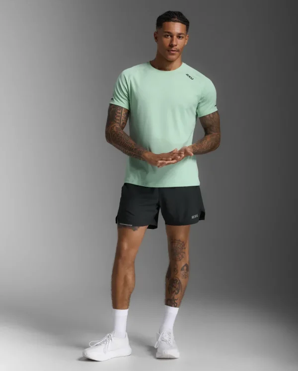 2XU Men Aero Tee - Digital Mint / Black Reflective - Image 2