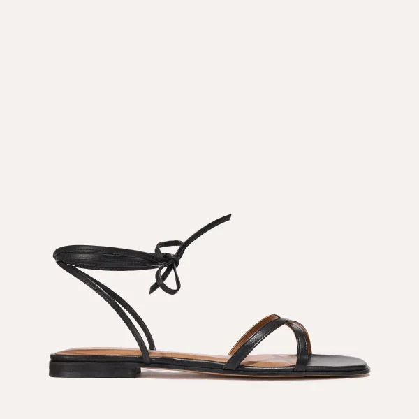 The Wrap Sandal - Black Nappa