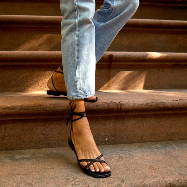 The Wrap Sandal - Black Nappa - Image 2