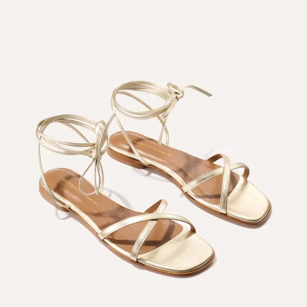 The Wrap Sandal - Champagne Nappa - Image 3
