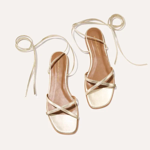The Wrap Sandal - Champagne Nappa - Image 4