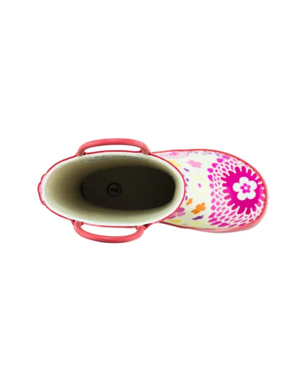 Pink Flowers Loop Handle Rubber Boots - Image 3