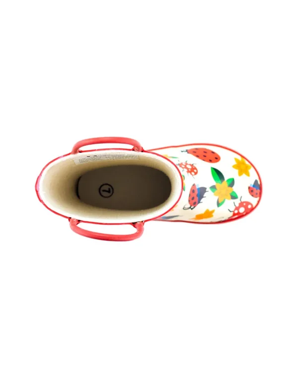 Ladybugs & Flowers Loop Handle Rubber Rain Boots - Image 3