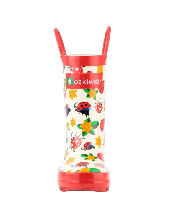 Ladybugs & Flowers Loop Handle Rubber Rain Boots - Image 5