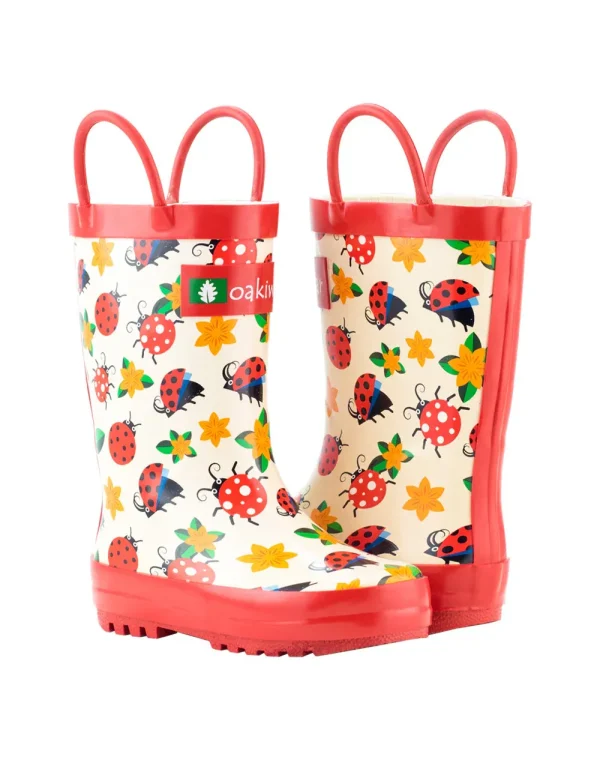 Ladybugs & Flowers Loop Handle Rubber Rain Boots - Image 7