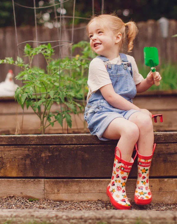 Ladybugs & Flowers Loop Handle Rubber Rain Boots - Image 9