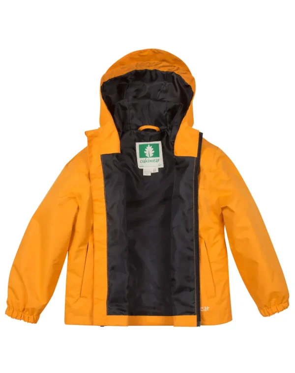 Children's Waterproof Shell Jacket, Lava Orange - Image 3