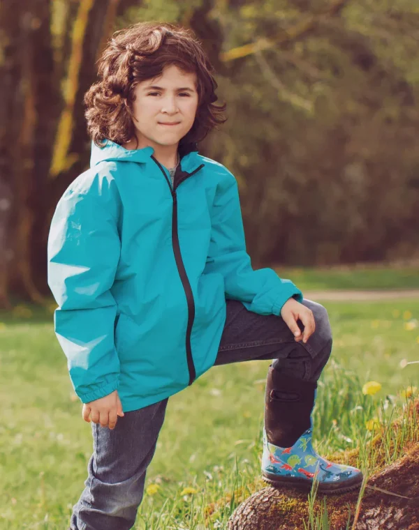 Children's Waterproof Shell Jacket, Glacier Blue - Image 5
