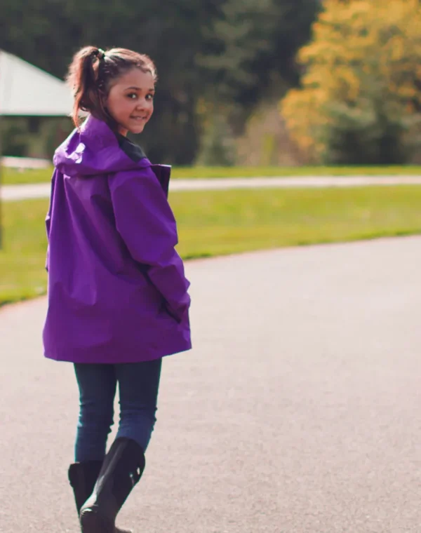 Children's Waterproof Shell Jacket, Galaxy Purple - Image 5
