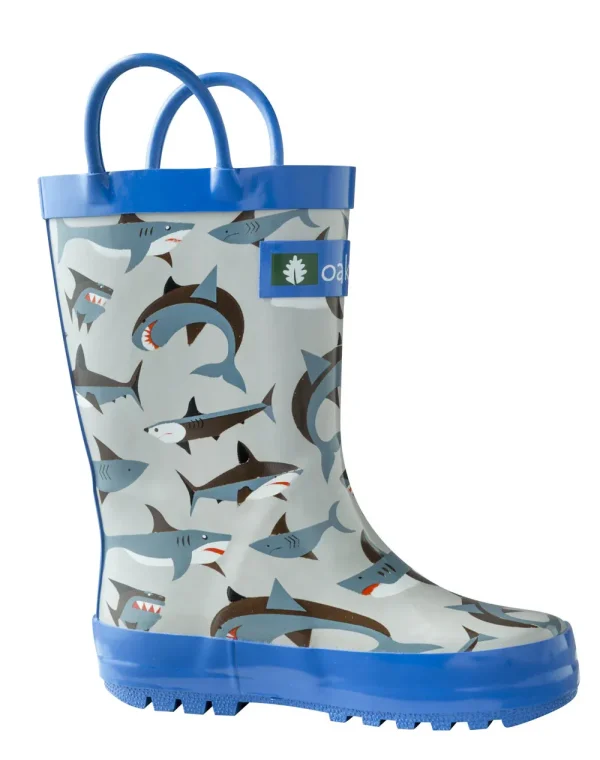 Shark Frenzy Loop Handle Rubber Rain Boot - Image 2