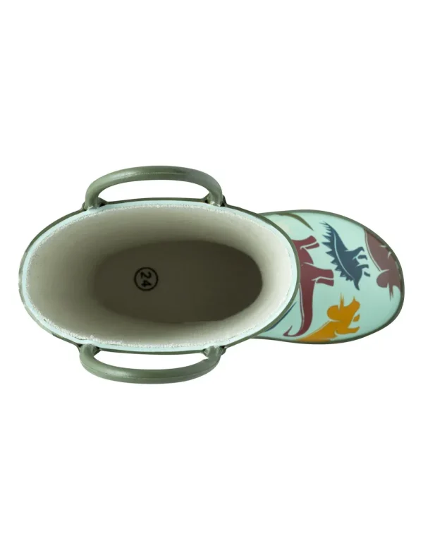 Earthy Dinosaurs Loop Handle Rubber Rain Boots - Image 3