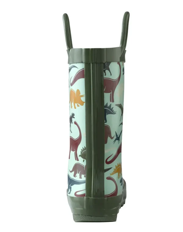 Earthy Dinosaurs Loop Handle Rubber Rain Boots - Image 6