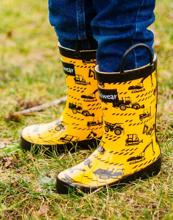 Construction Vehicles Loop Handle Rubber Rain Boots - Image 7