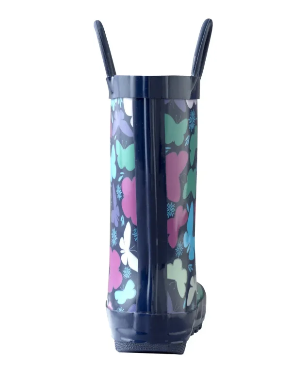 Bright Butterflies Loop Handle Rubber Rain Boots - Image 6