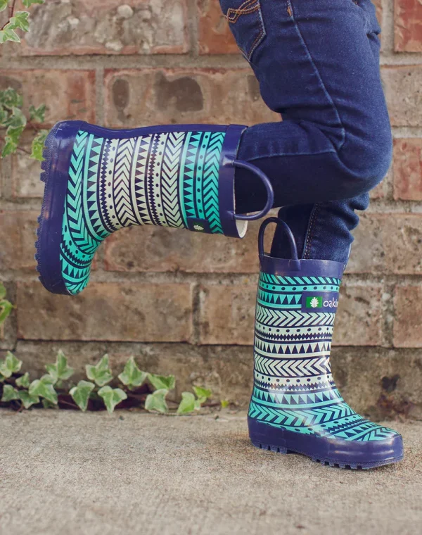 Tribal Loop Handle Rubber Rain Boots - Image 7