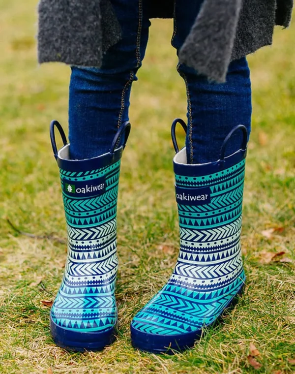 Tribal Loop Handle Rubber Rain Boots - Image 8