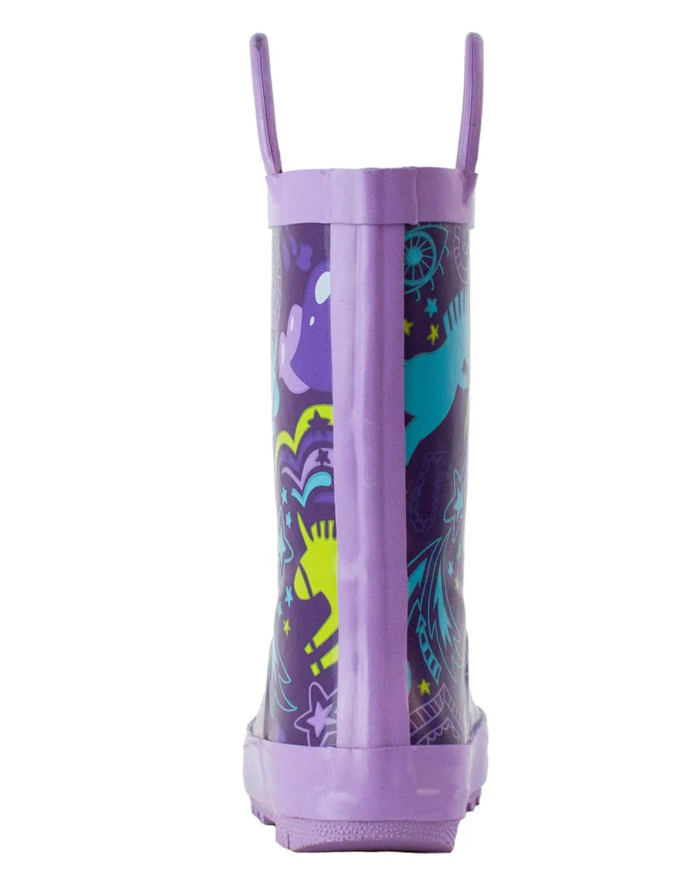 Purple Unicorn Loop Handle Rubber Rain Boots - Image 6