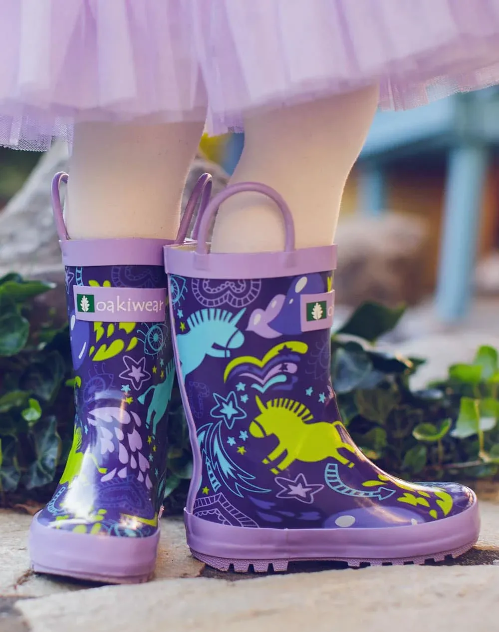 Purple Unicorn Loop Handle Rubber Rain Boots - Image 7