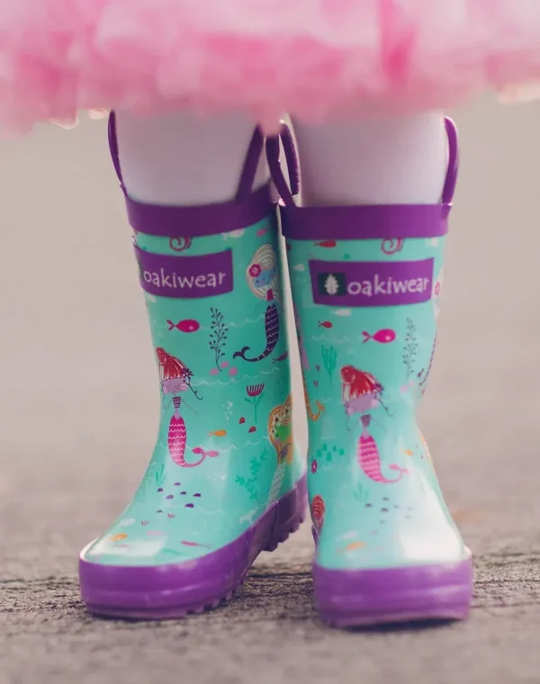 Mermaids Loop Handle Rubber Rain Boots - Image 7