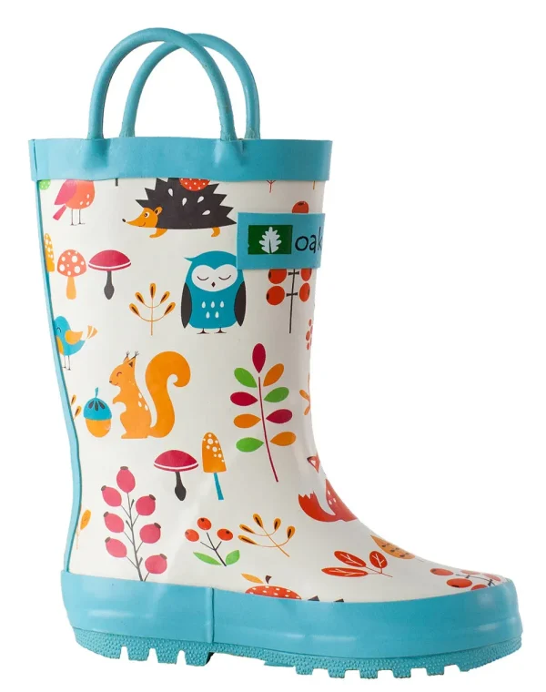 Forest Animals Loop Handle Rubber Rain Boots - Image 2