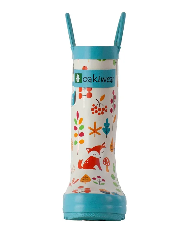 Forest Animals Loop Handle Rubber Rain Boots - Image 5