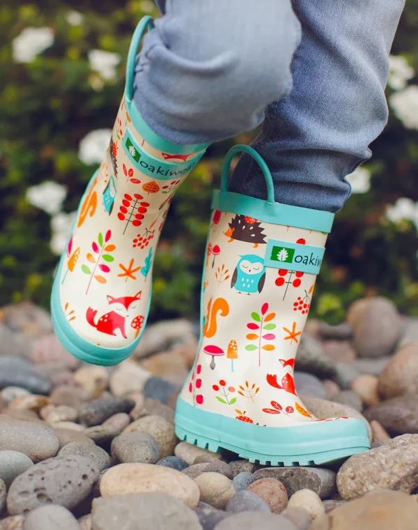 Forest Animals Loop Handle Rubber Rain Boots - Image 7
