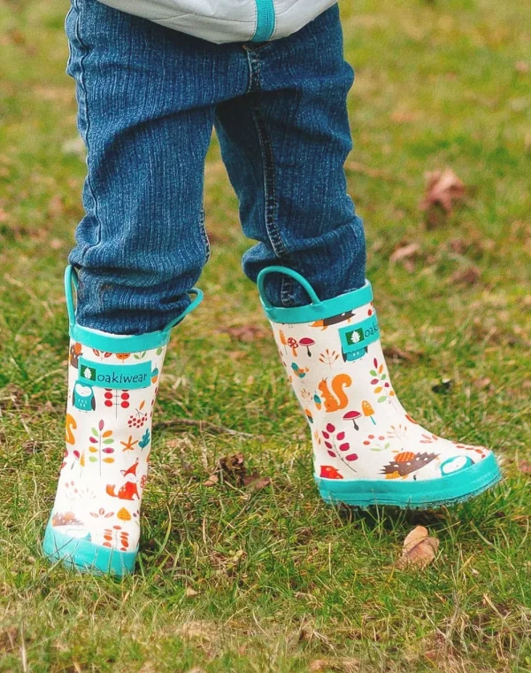 Forest Animals Loop Handle Rubber Rain Boots - Image 8