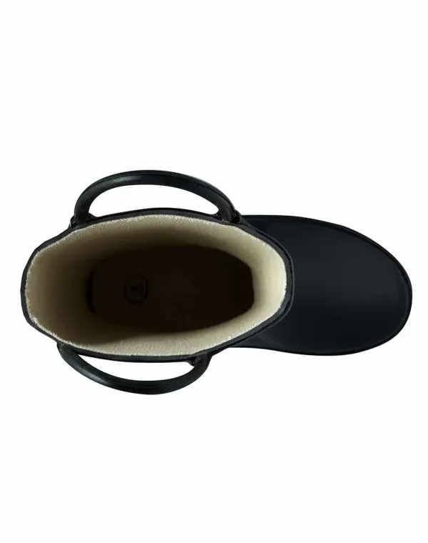 Jet Black Loop Handle Rubber Rain Boots - Image 3