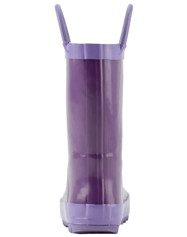 Purple Orchid Loop Handle Rubber Rain Boots - Image 6