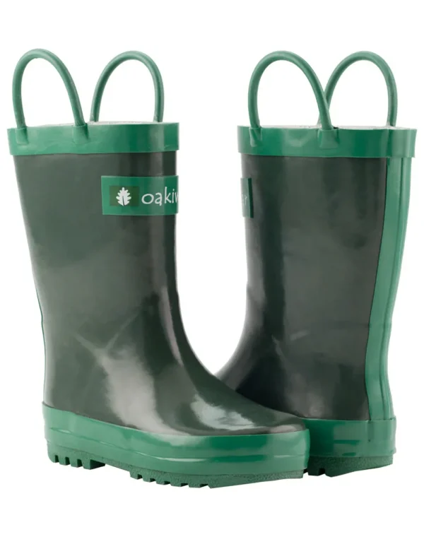 Nature Green Loop Handle Rubber Rain Boot - Image 7