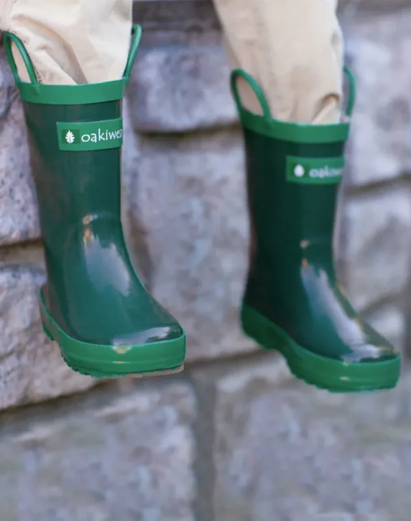 Nature Green Loop Handle Rubber Rain Boot - Image 8