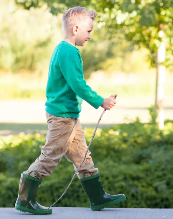 Nature Green Loop Handle Rubber Rain Boot - Image 9
