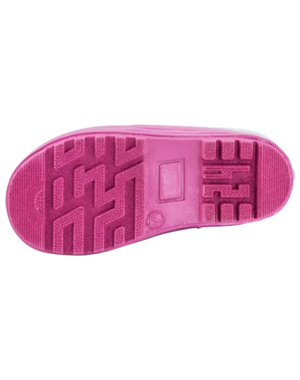 Mint, White & Pink Loop Handle Rubber Rain Boots - Image 4