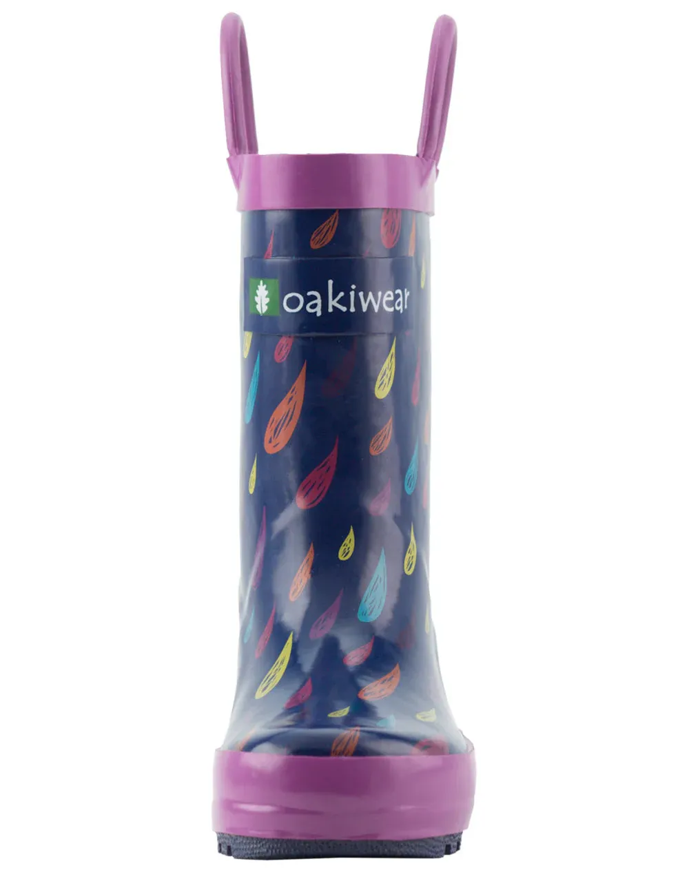 Colorful Raindrops Loop Handle Rubber Rain Boots - Image 3
